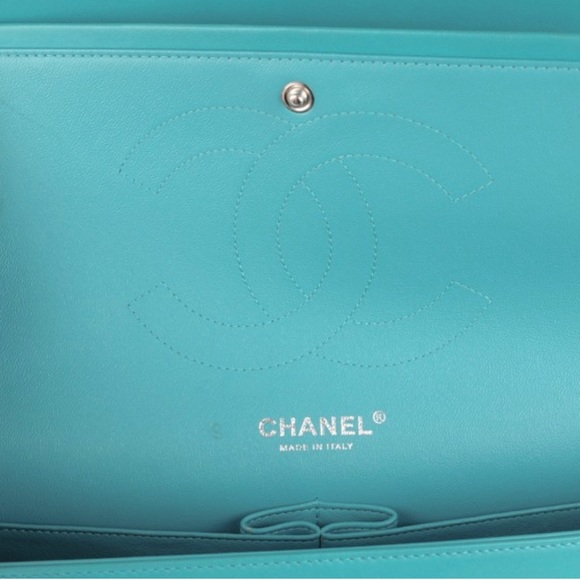 Chanel Jumbo Double Flap Bag Turquoise Blue Lambskin - Picture 2 of 15